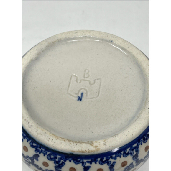 Boleslawiec Polish Pottery Ceramic Creamer Mini Jug Pitcher‎ Peacock Pattern - Picture 4 of 4